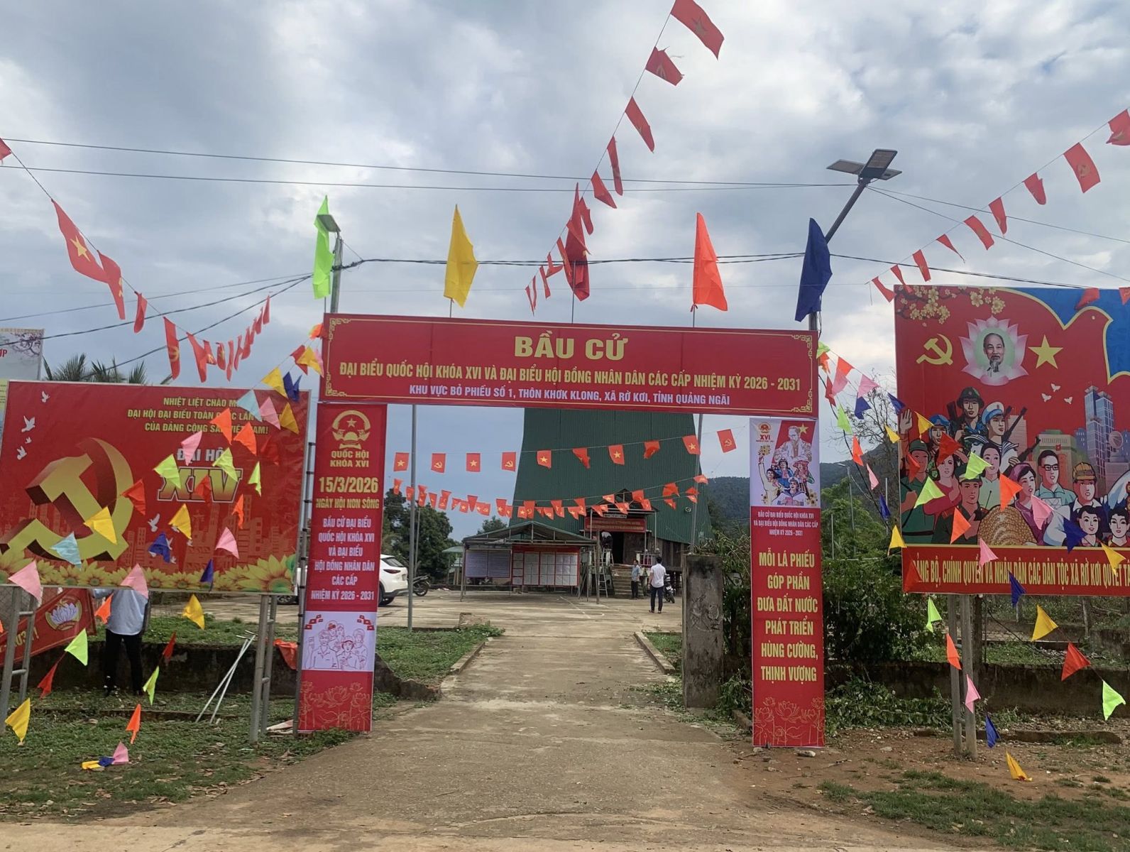 Địa điểm bỏ phiếu tại thôn Khớk Klong
